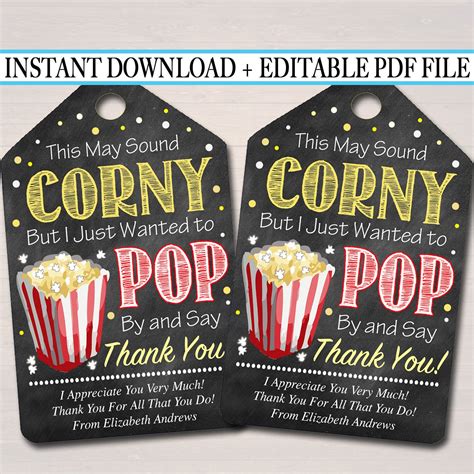 popcorn appreciation  printable