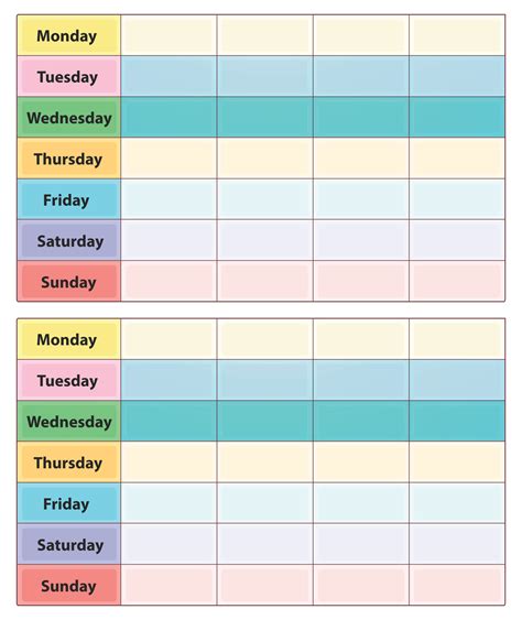 week calendar weekly  time    printables printablee