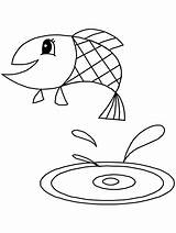 Fish Coloring Simple Jumping Template Clipart Pages Drawing Angel Library Cliparts Sketch Easy Sea Animals Popular Coloringhome sketch template