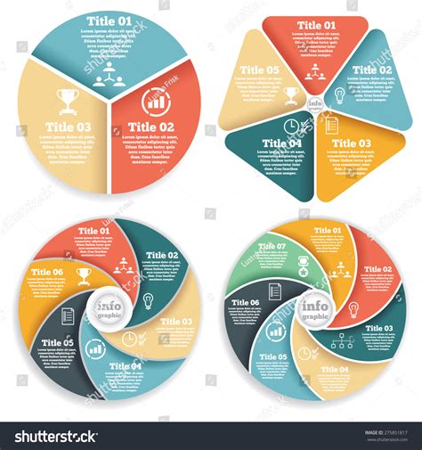 set business circle info graphic diagram stock vector royalty