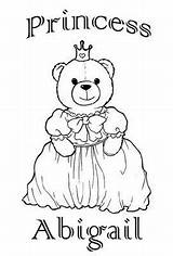 Coloring Pages Abigail Name Printable Letter Princess Sheets Bear Visit sketch template