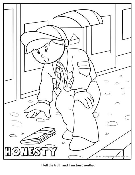 printable honesty coloring page