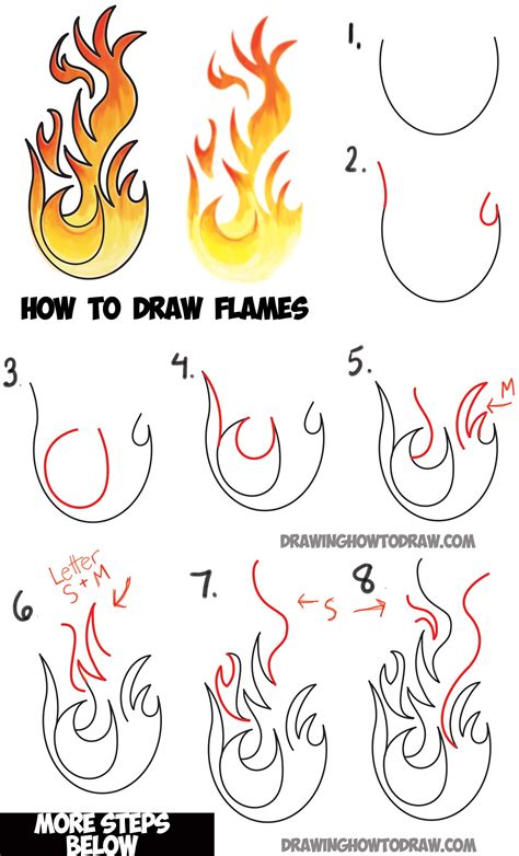 draw flames  drawing cartoon fire drawing tutorial