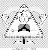Scared Mascot Chip Salsa Tortilla Outlined Coloring Clipart Vector Cartoon Thoman Cory sketch template