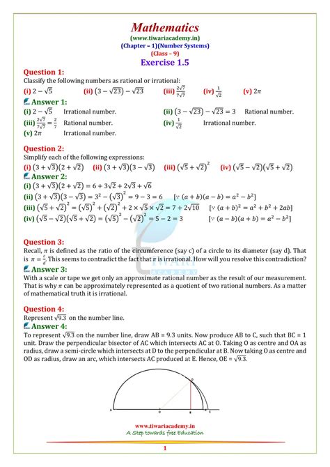 ncert solutions  class  maths chapter  number systems