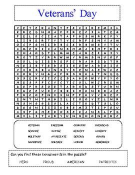 veterans day wordsearch freebie veterans day fun  work day