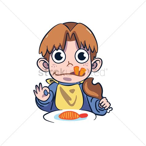 cartoon character eating vector image  stockunlimited