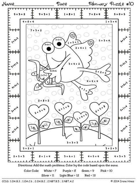 grade math color  number coloring pages christmas math worksheets