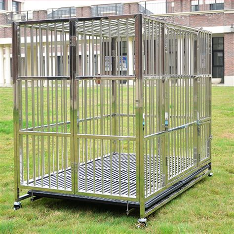 wholesale heavy duty stainless steel dog cagelarge double foldable stainless steel dog cage