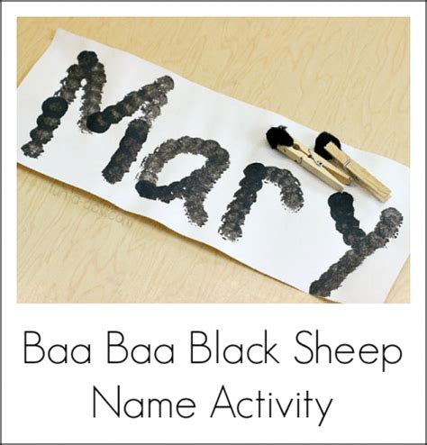 nursery rhyme activities  baa baa black sheep fun  day
