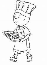 Coloring Pages Caillou Bake Chief Cooking Kids Printable Template Adults Cookie sketch template