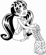 Monster Draculaura Coloringhome Clawdeen sketch template