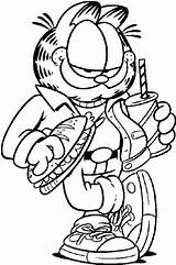 Coloring Garfield Cartoon Animated sketch template