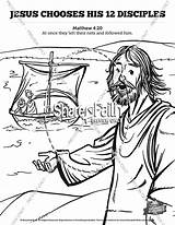 Jesus Disciples His Coloring Pages Chooses Sunday School Bible Kids Story Puzzles Crossword Getcolorings Sharefaith sketch template