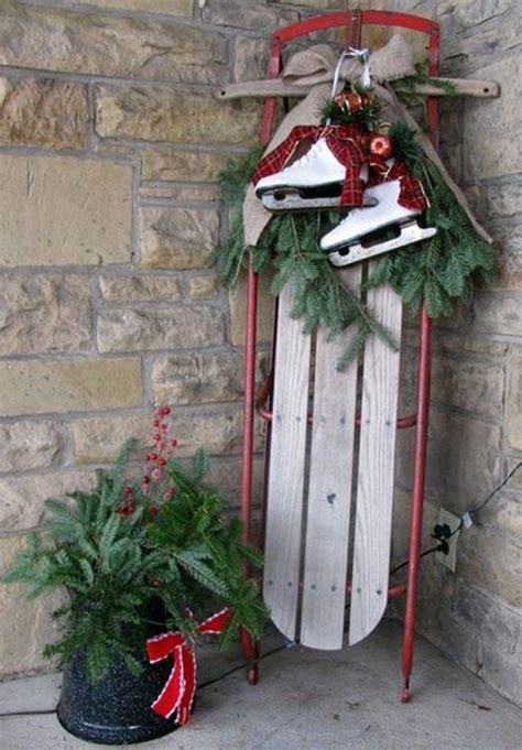 unique sleigh decor ideas  christmas christmas porch decor