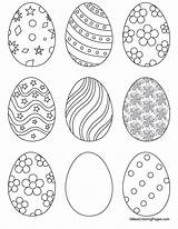 Easter Coloring Egg Printable Pages Eggs Popular sketch template