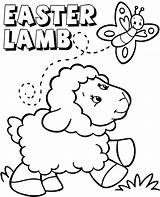 Coloring Easter Lamb Pages Printable Butterfly Print Topcoloringpages sketch template