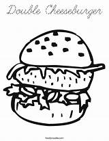 Coloring Cheeseburger Double Cursive Built California Usa sketch template