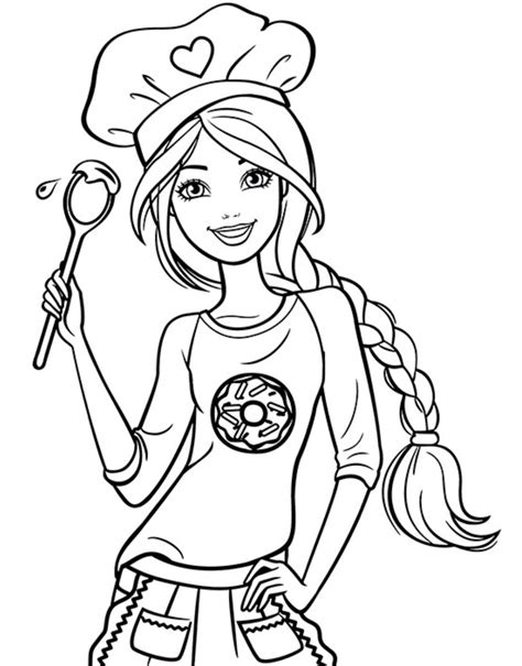 chef barbie coloring page barbie coloring pages princess coloring