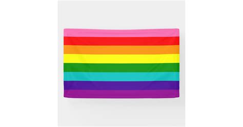 Rainbow Gay Pride Lgbt Original 8 Stripes Flag Banner Zazzle