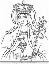 Queen Heaven Lady Coloring Thecatholickid sketch template