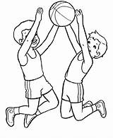 Basketball Coloring Jump Boys Air Two Play Kids sketch template