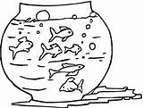 Fish Tank Coloring Pages Aquarium Kids Color Printable Drawing sketch template