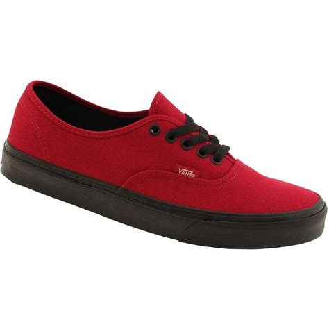 vans vans authentic black sole jester red mens classic skate shoes