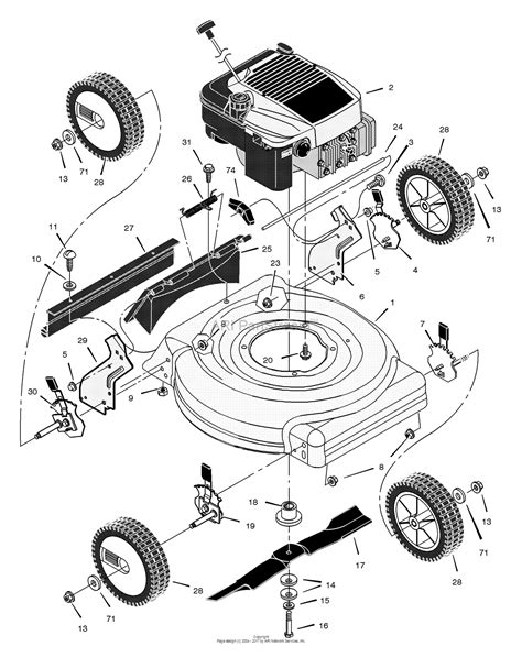 murray xe walk  mower  parts diagram  mower housing assembly
