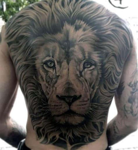 50 Lion Back Tattoo Designs For Men Masculine Big Cat Ink Ideas