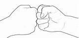 Fist Bump Hand Tattoo Handshakes Drawing Hands Draw Kids Line Crew Handshake Bro Right sketch template