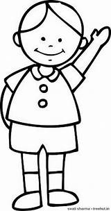 Coloring Pages Boys Simple Boy Waving Clipart Treehut Set Views sketch template