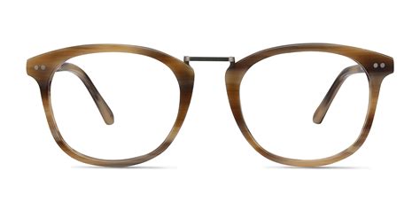 era rectangle brown striped glasses for men eyebuydirect