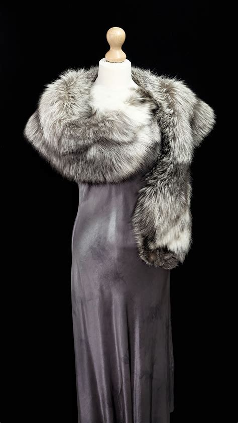 vintage large platinum silver fox real fur etsy uk vintage fur
