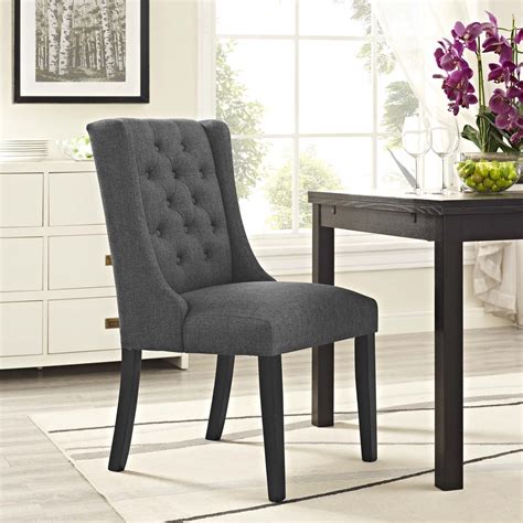 modern baronet fabric dining chair  gray  ebay