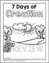 Creation Coloring Pages Days Preschool sketch template