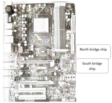 north bridge chip  south bridge chip   computer motherboard