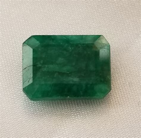 ct genuine emerald emerald cut loose gemstone property room