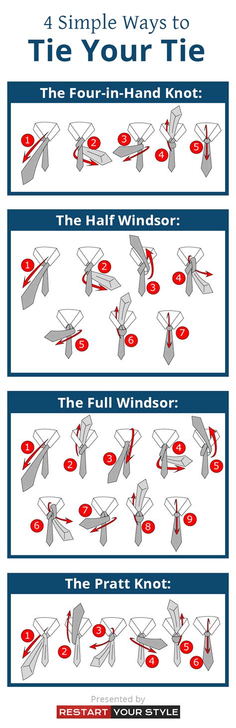 4 Simple Ways To Tie Your Tie Visual Ly