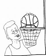 Coloring Basketball Slam Dunk Player sketch template