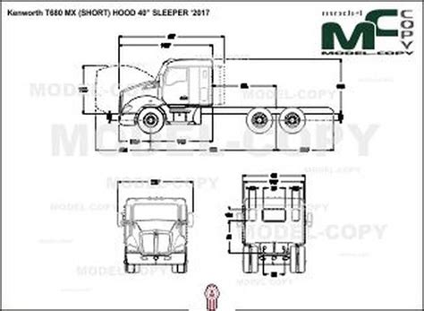 kenworth  mx short hood  sleeper  disegno model copy planos