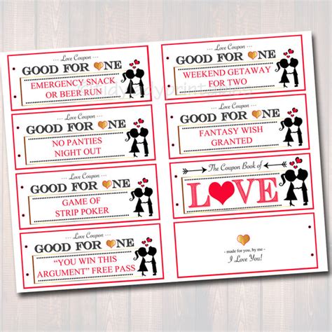 love coupon book printable love coupons romantic t for him sexy