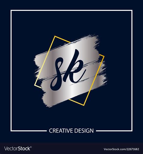 initial letter sk logo template design royalty  vector