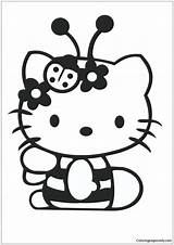 Coloring Kitty Hello Pages Cute Dinokids Color Hellokitty Print Close sketch template