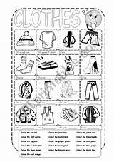 Clothes Vocabulary Colouring Detailed Worksheet Esl Preview sketch template