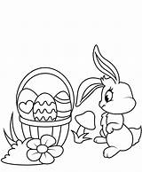 Easter Basket Coloring Bunny Pages Printable sketch template
