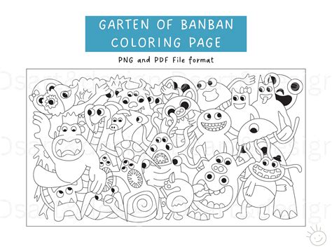 garten  banban coloring page png    size  etsy ireland