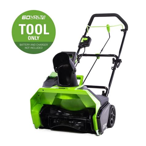 greenworks  volt   single stage cordless electric snow blower battery  included