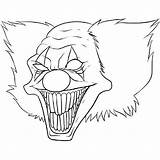 Coloring Scary Pages Clown Halloween Evil Drawings Choose Board sketch template