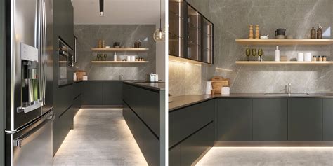 dark grey kitchen cabinets minimalist style obk  oppolia